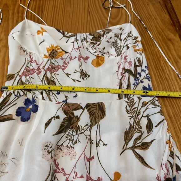 Reformation Kourtney Midi Dress in Frolic Floral Cream Women’s Size 6P - Picture 10 of 16